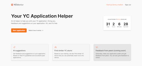 Bild, das die Benutzeroberfläche der KI-Assistenzplattform für YC-Anwendungen zeigt, die personalisierte Erkenntnisse und Kritiken zu spezifischen Anfragen bietet.