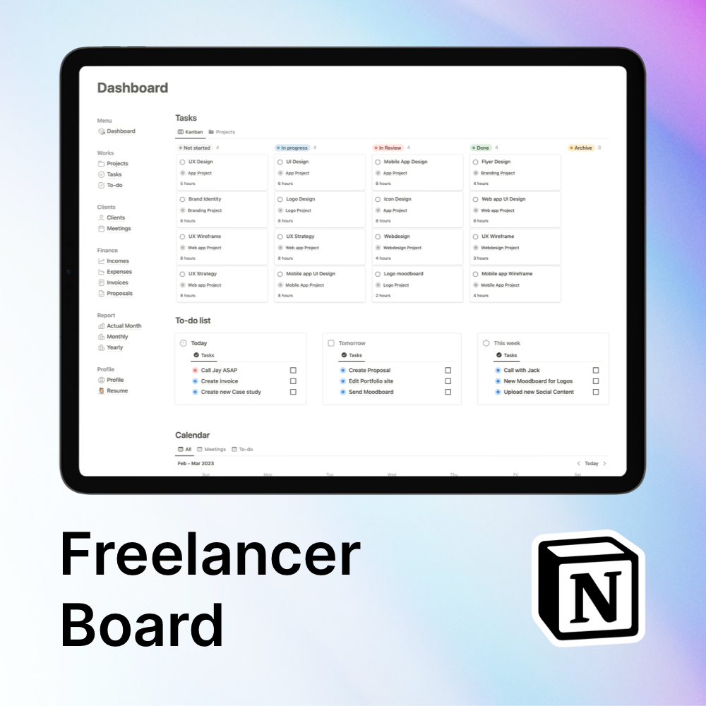 Notion Freelancer Board