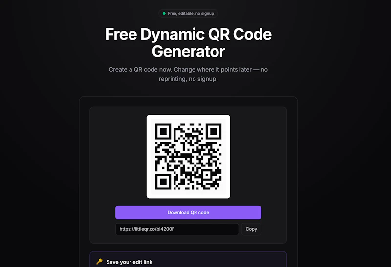 Free Dynamic QR Code Generator screenshot 2