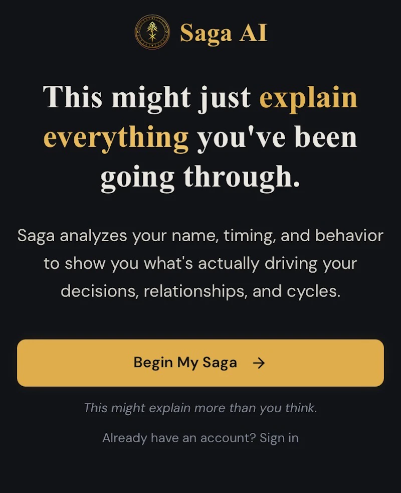 Saga AI – Pattern Intelligence screenshot 1