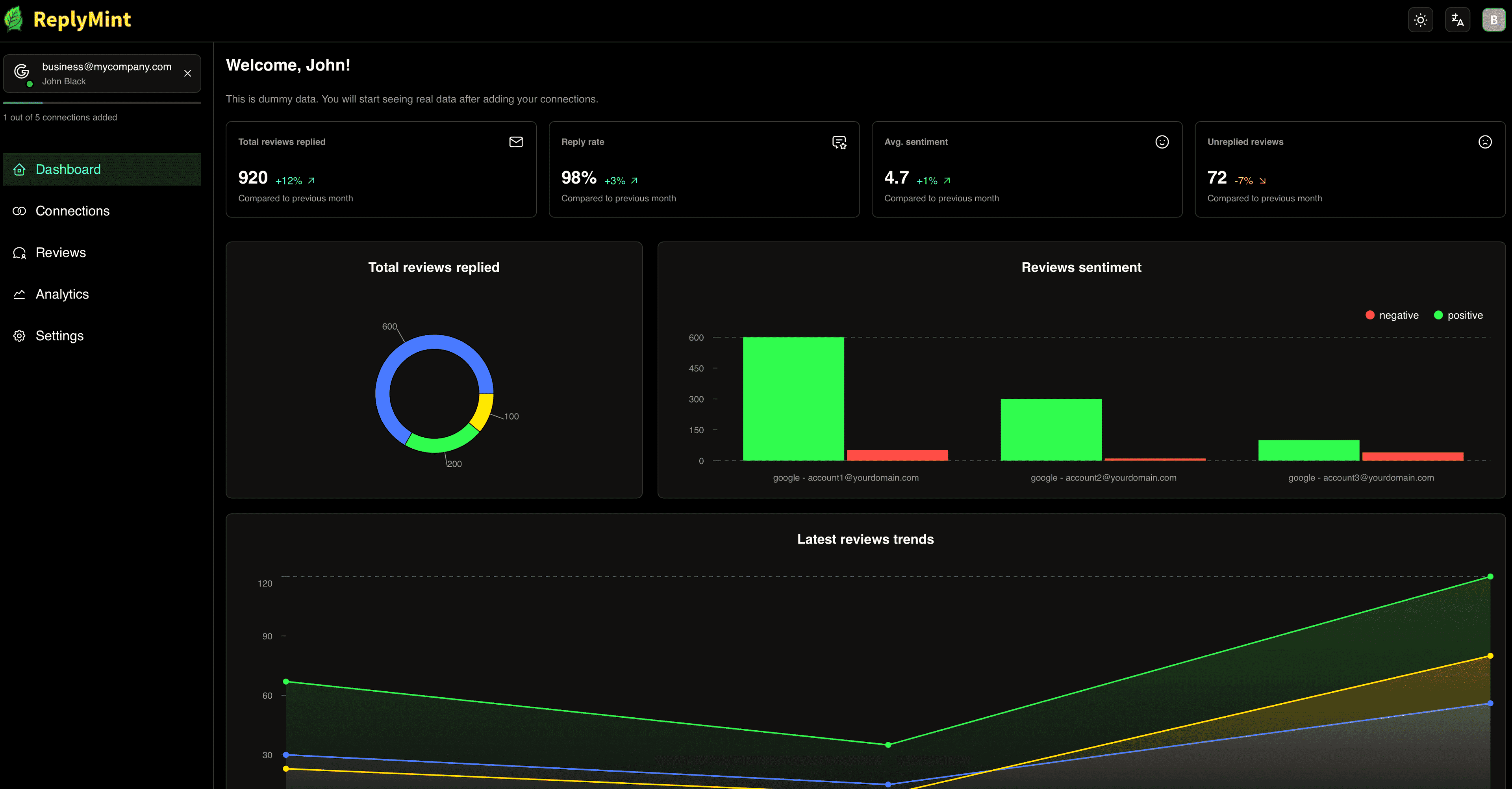 ReplyMint Beta - Screenshot 2 showing product features and functionality