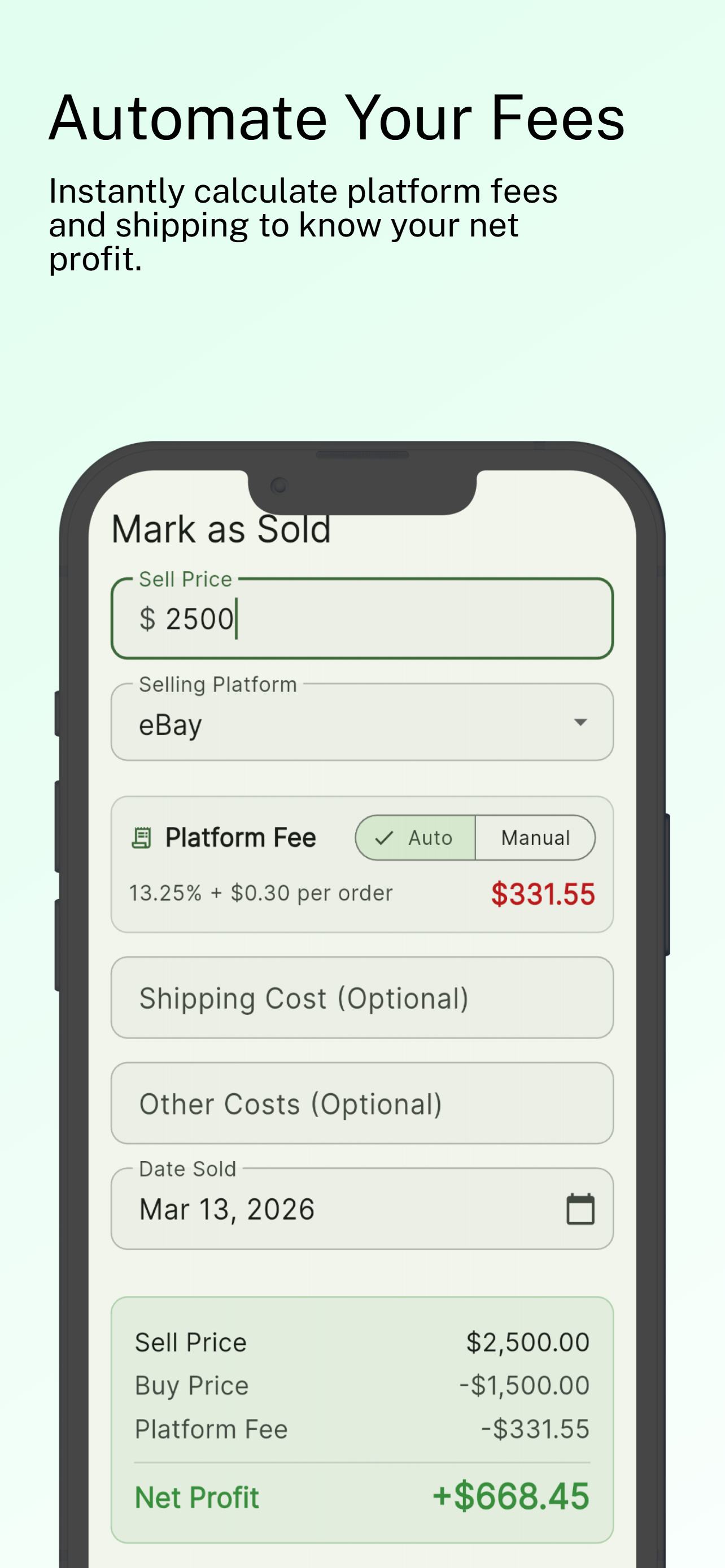 FlipLedger - profit tracker gallery image