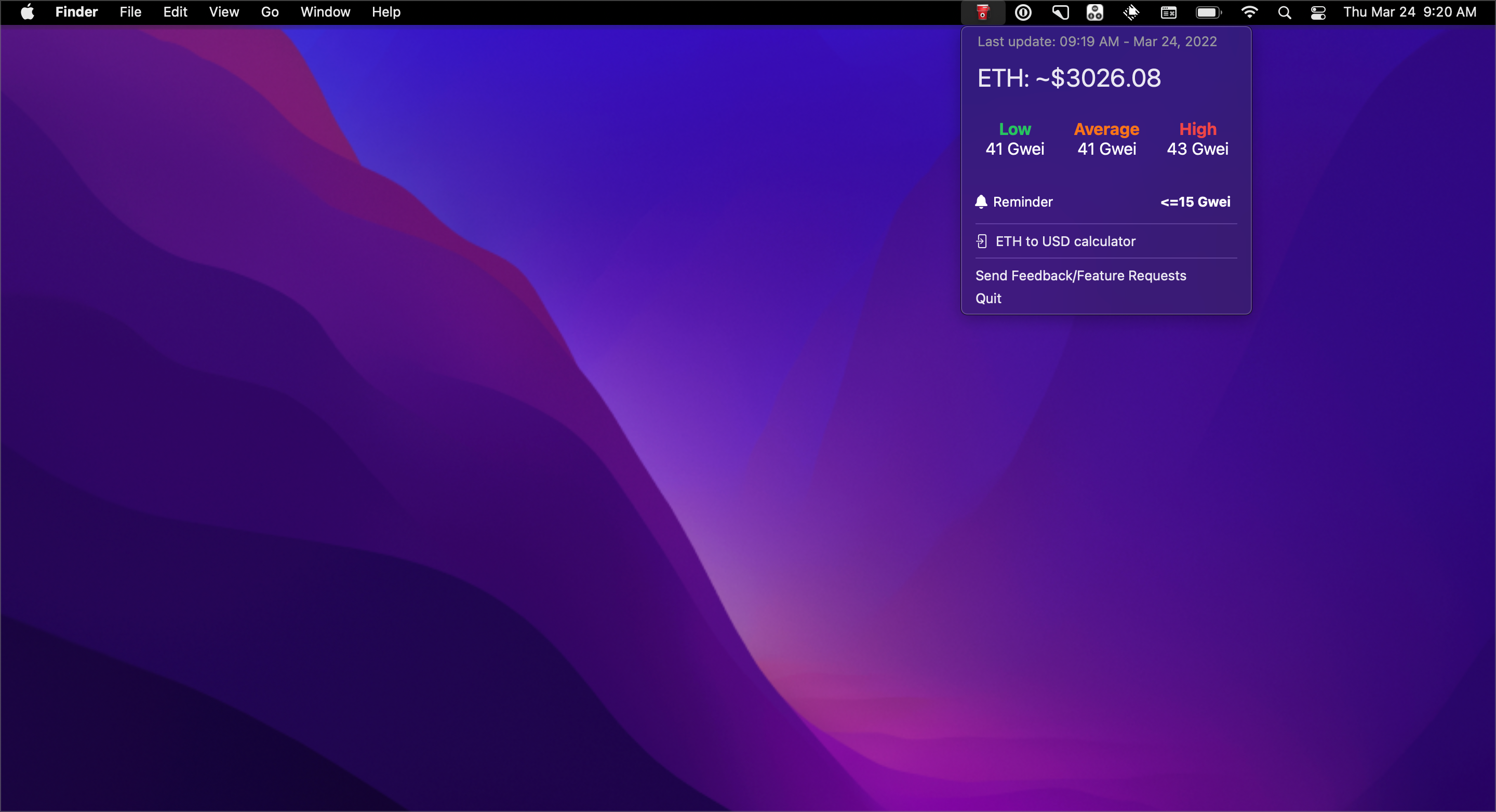ETH Gas Alert gallery image