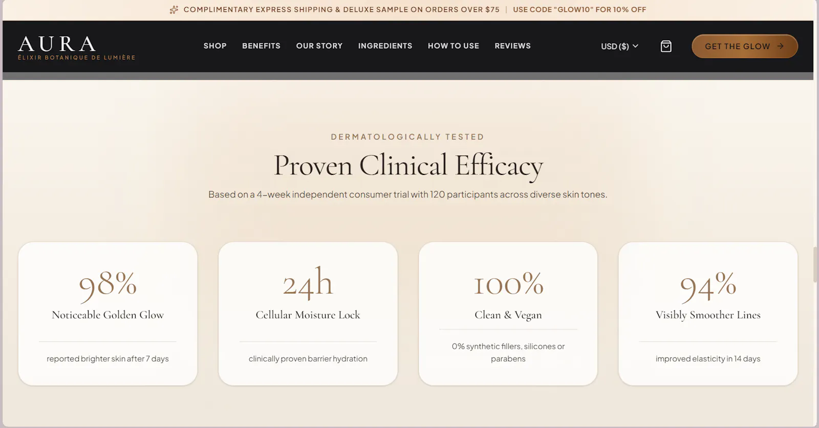 Luxury Skincare Landing Page screenshot 3