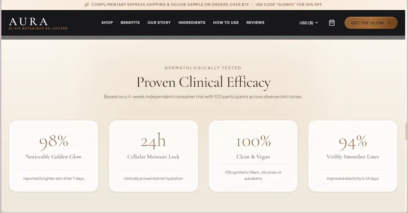 Luxury Skincare Landing Page screenshot 3