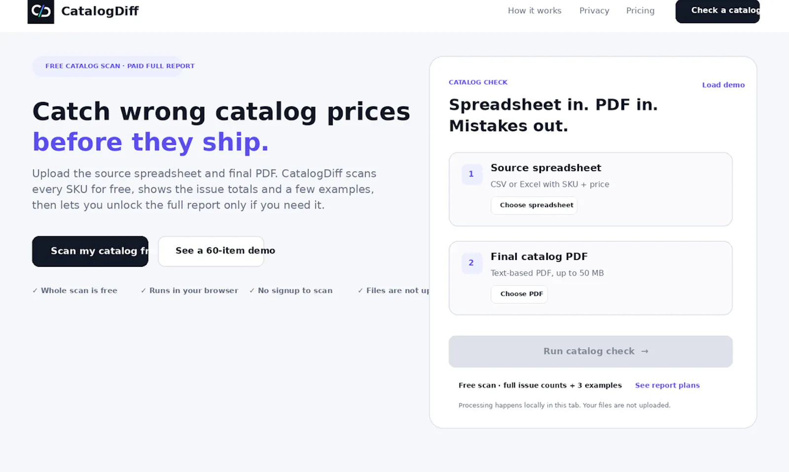 CatalogDiff screenshot 1