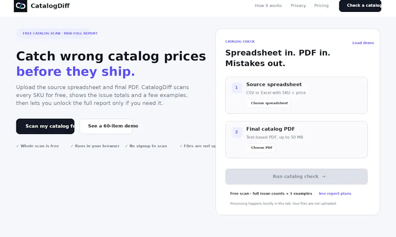 CatalogDiff screenshot 1