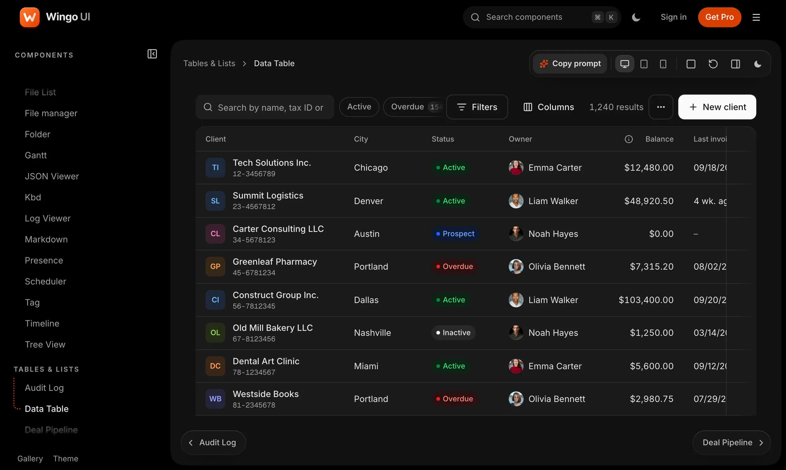 Wingo UI gallery image