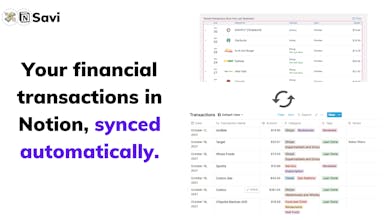 Savi: Notion Finance Tracker gallery image