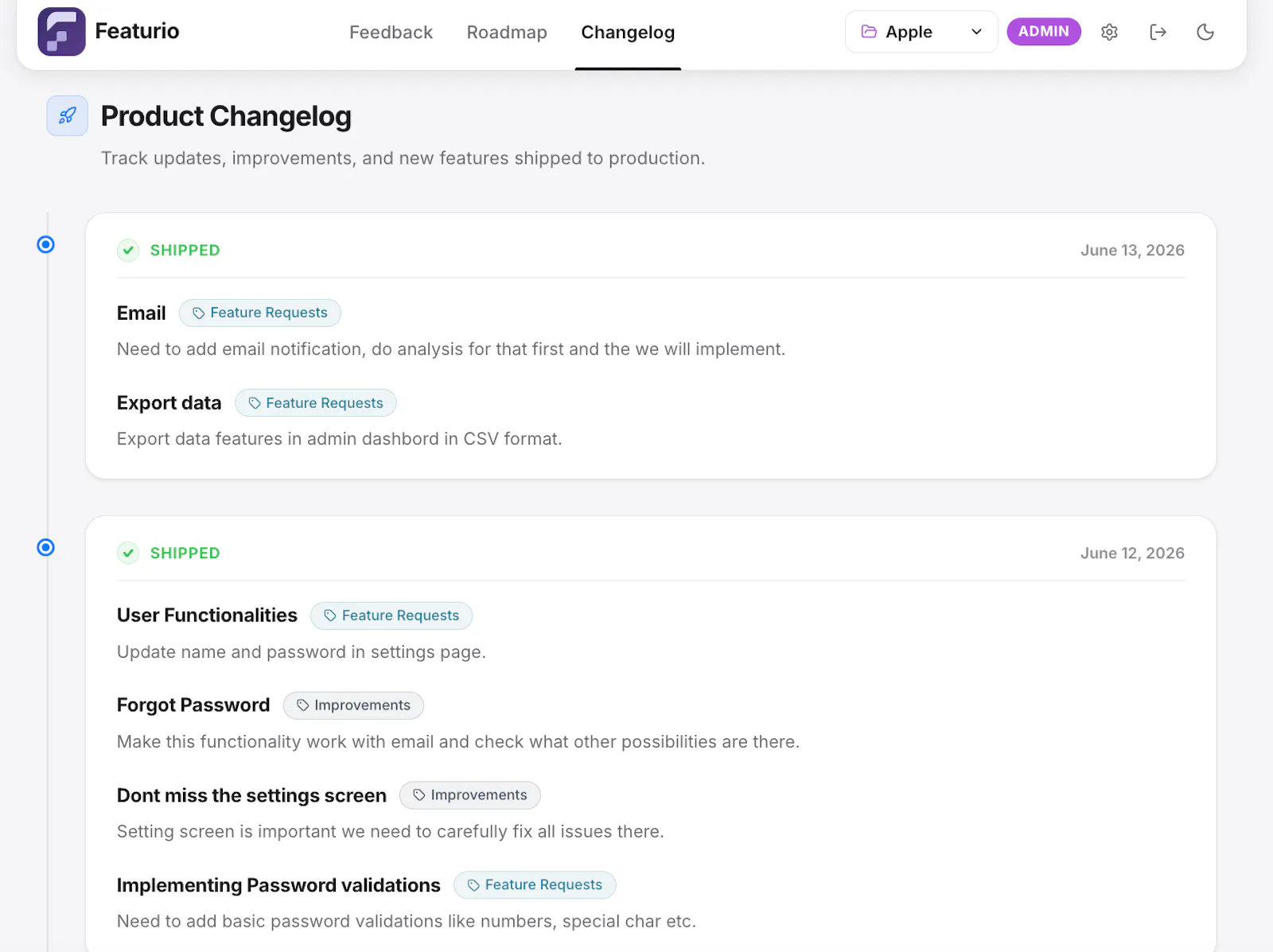 Featurio screenshot 4