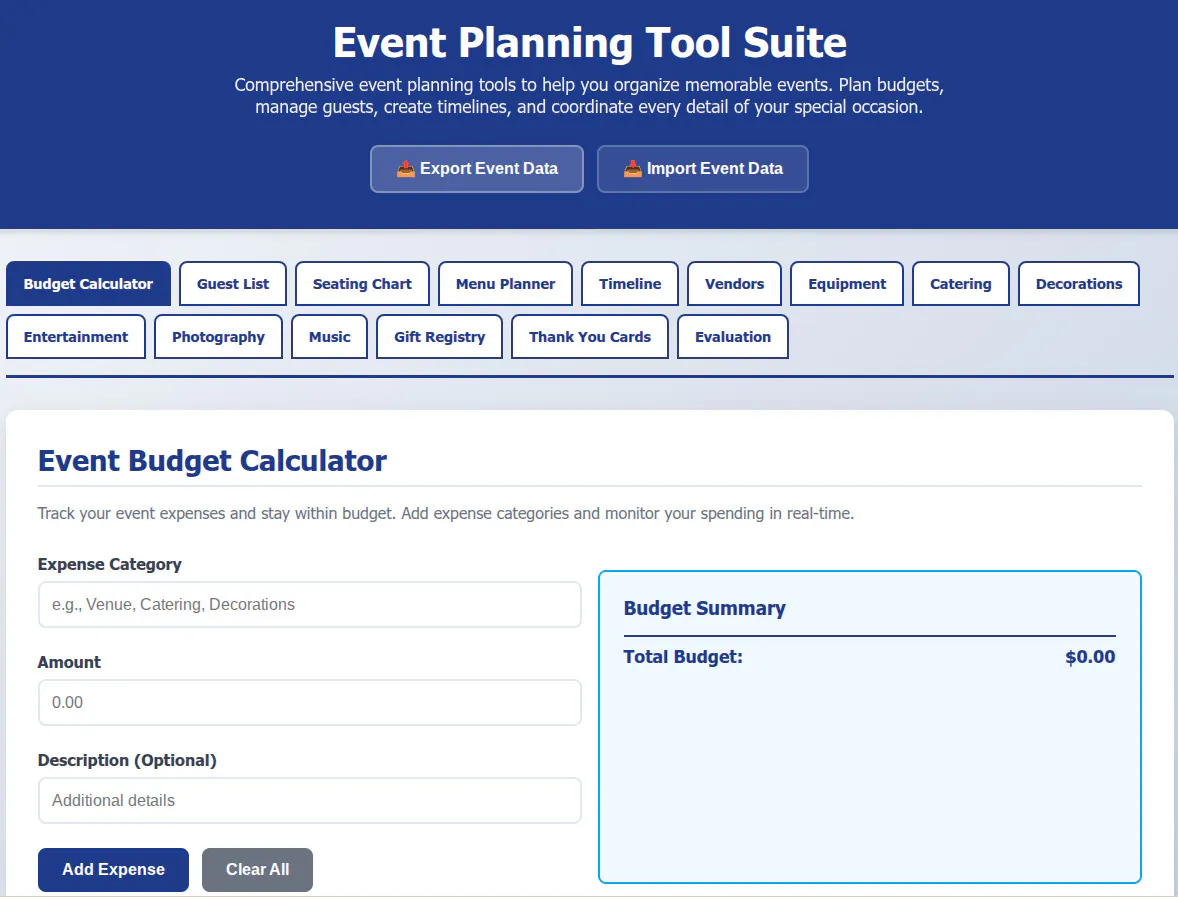 FreeWWW Event Planning Tool Suite gallery image
