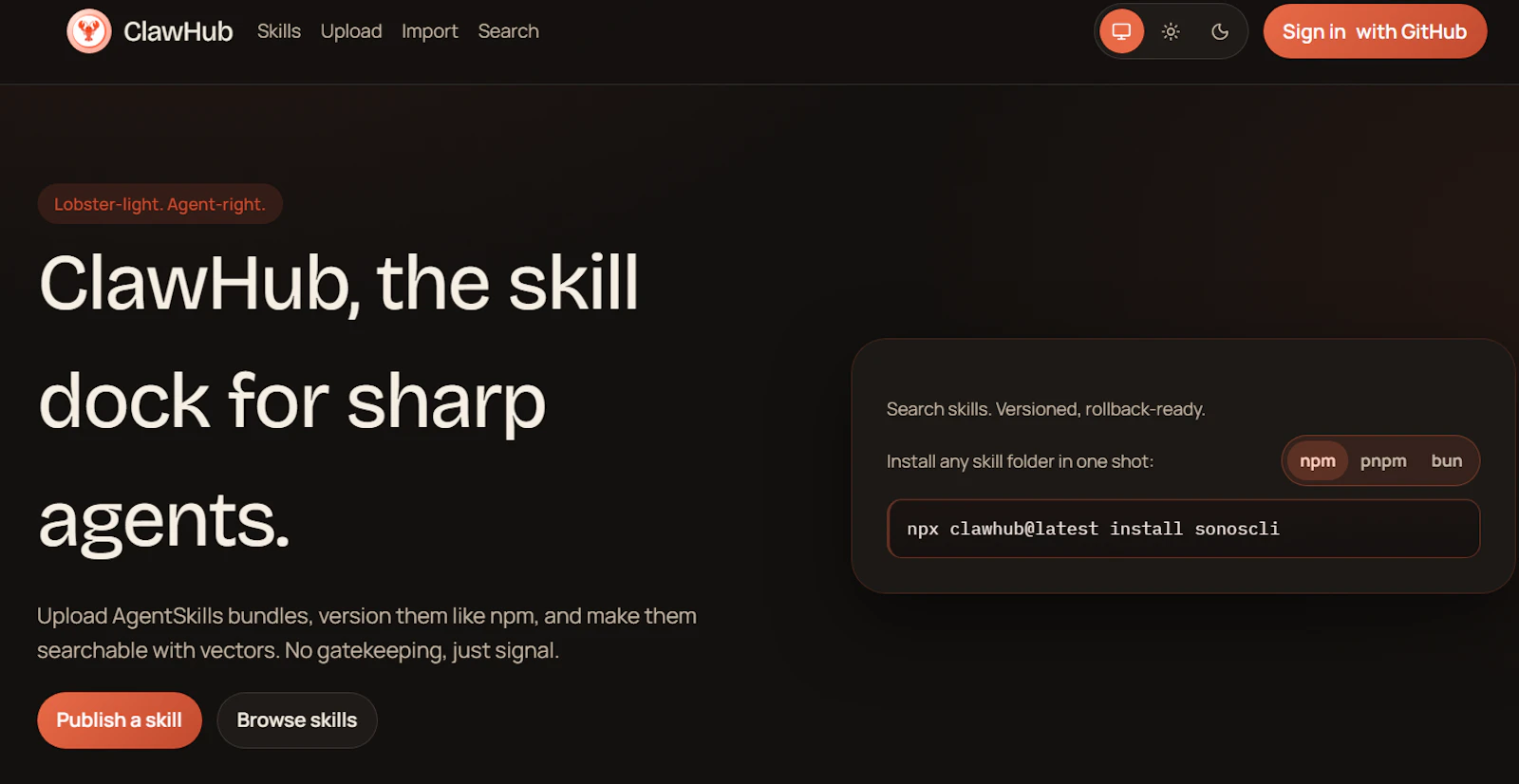 ClawHub screenshot 1