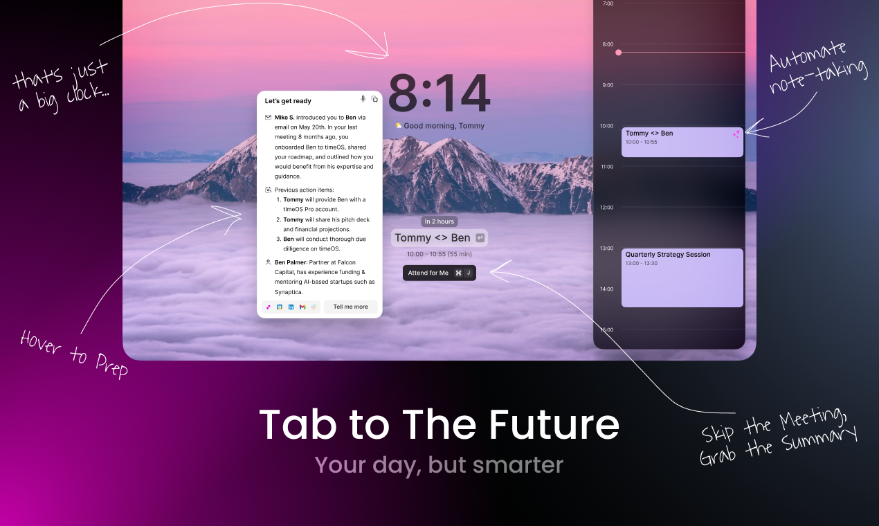 startuptile timeOS 2.0-Your day just got smarter