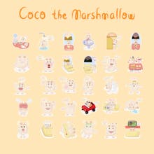 Coco the marshmallow stickers pack gallery image