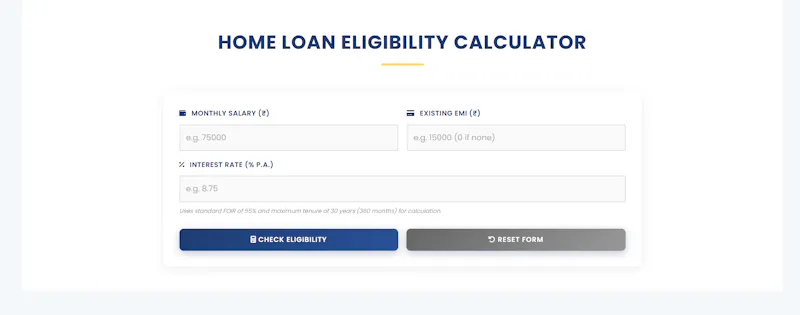 Home Loan Eligibility Calculator screenshot 1