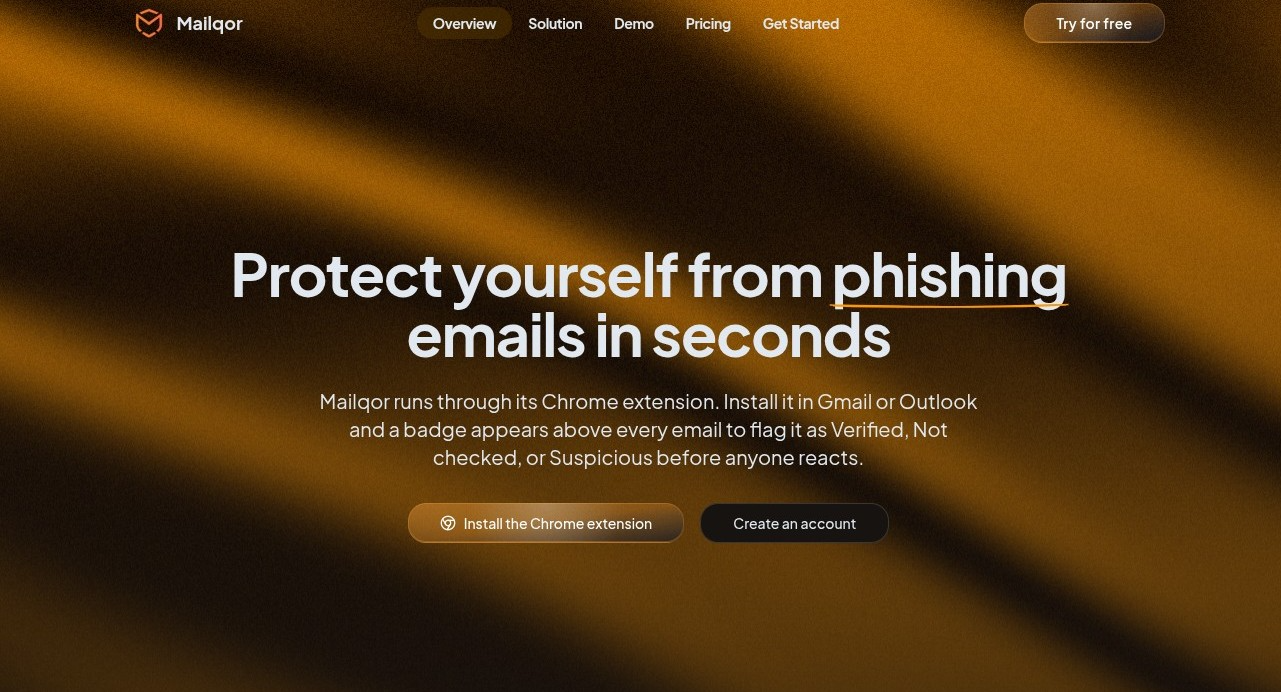 Mailqor - Main screenshot showing features and interface