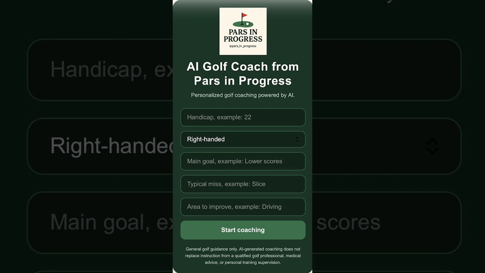 Pars in Progress AI Golf Coach screenshot 1 (video preview)