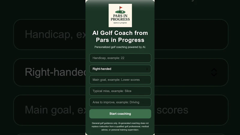 Pars in Progress AI Golf Coach screenshot 1 (video preview)