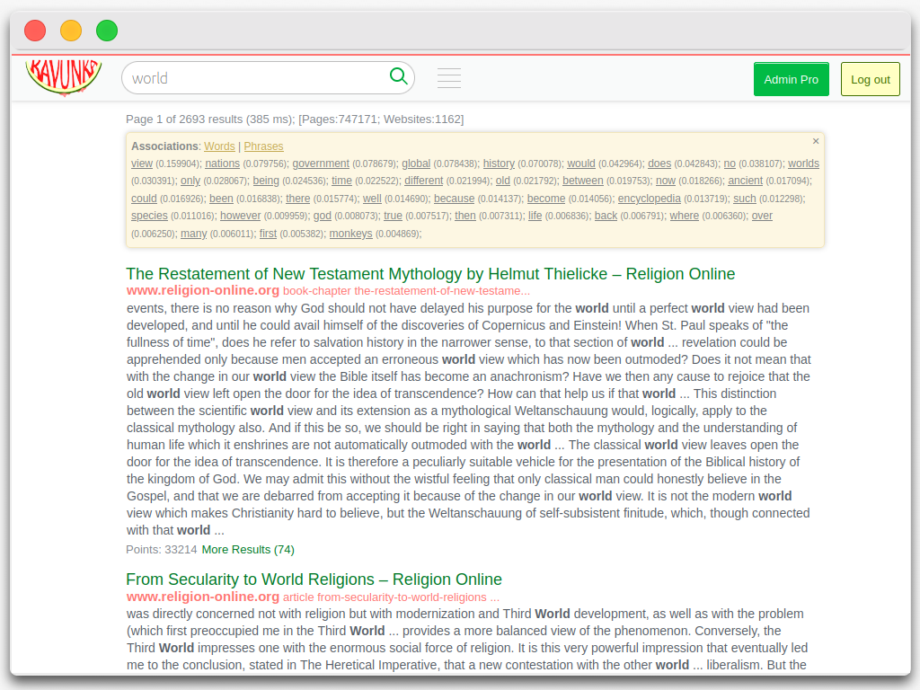 Kavunka Search Engine & AI Agent - Screenshot 4 showing product features and functionality