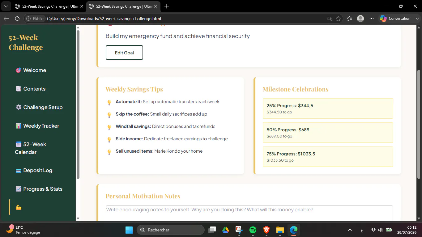 52-Week Savings Challenge Workbook gallery image