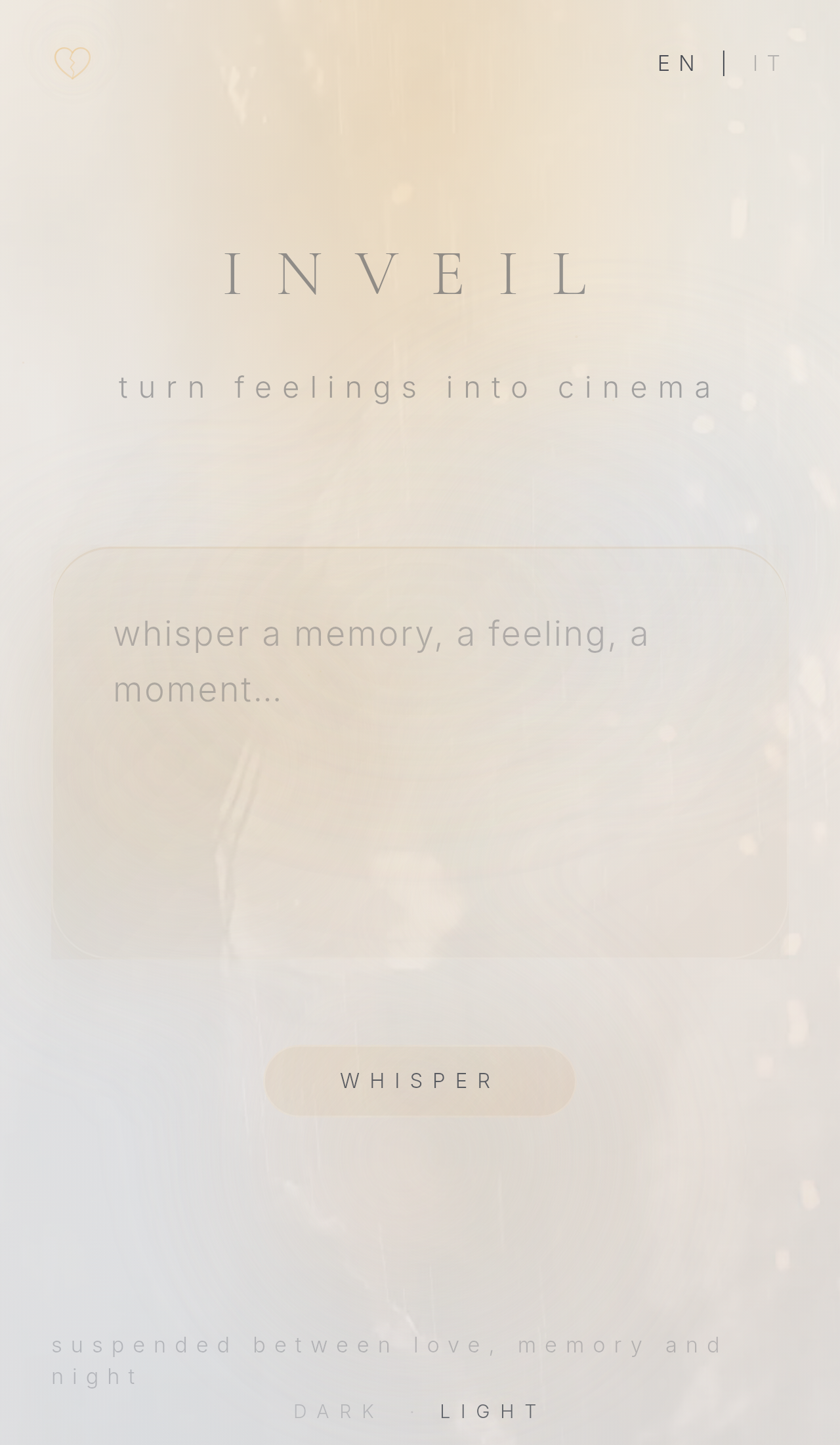 INVEIL — turn feelings into cinema gallery image