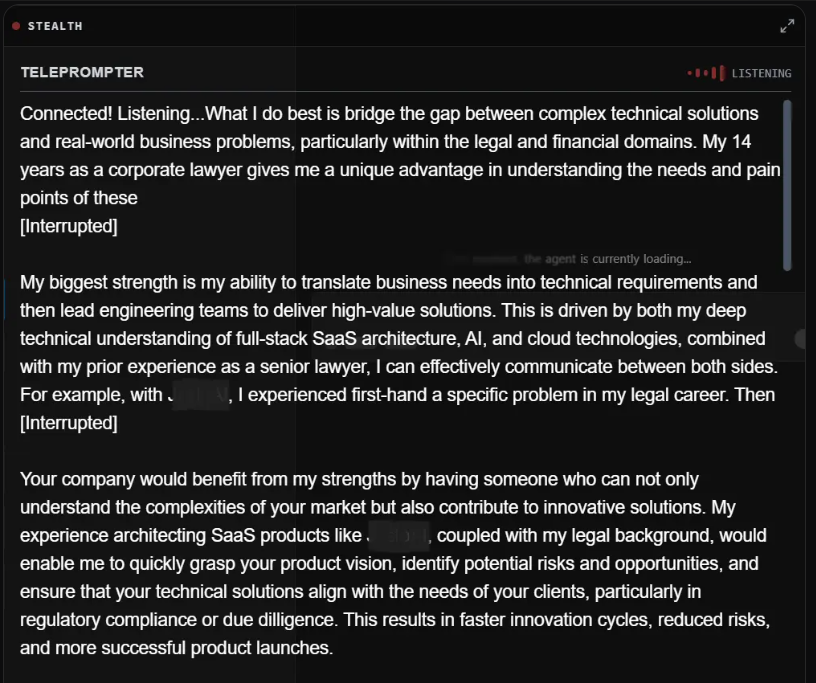 InterviewHUD - Screenshot 2 showing product features and functionality