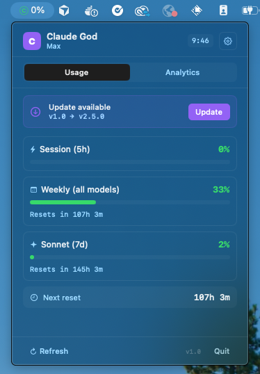 Claude God - Main product screenshot demonstrating key features and user interface