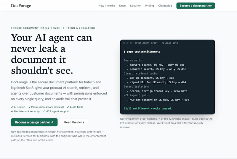DocForage — Secure document intelligence screenshot 1