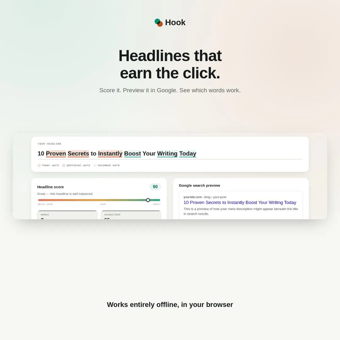 Hook — Headline & Title Analyzer