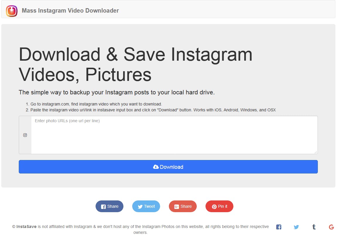 Mass Instagram Video Downloader media 1