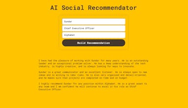AI Social Recommendator gallery image