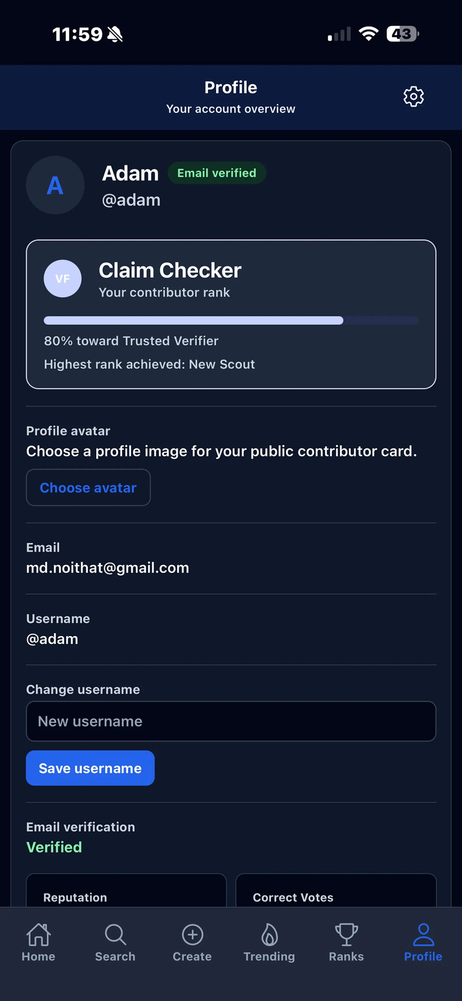 Verifact screenshot 1