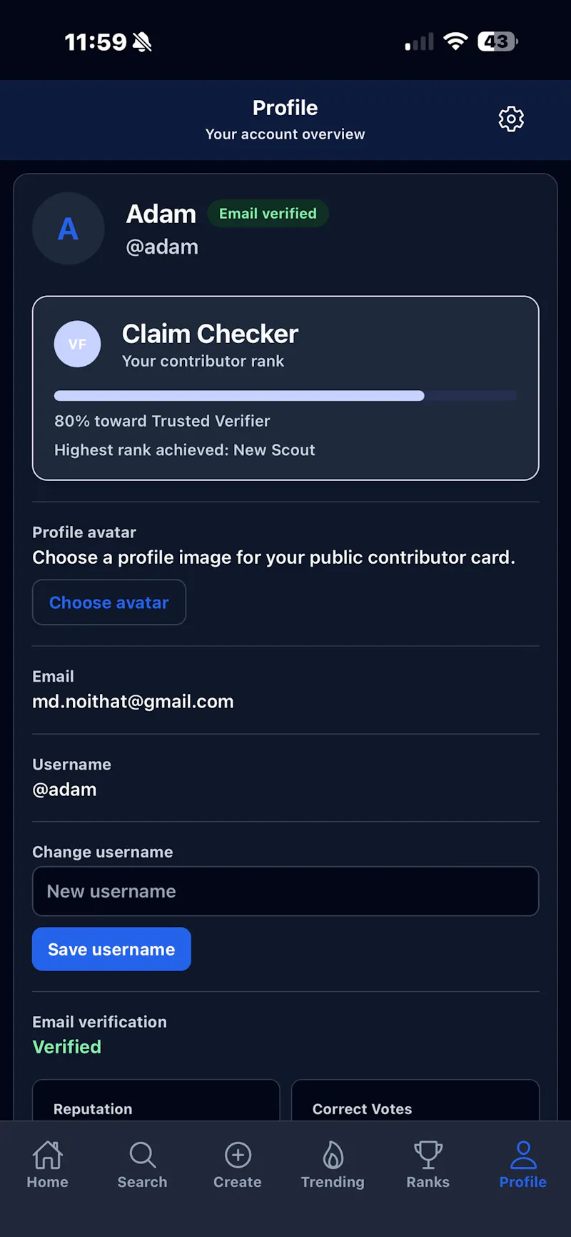 Verifact screenshot 1