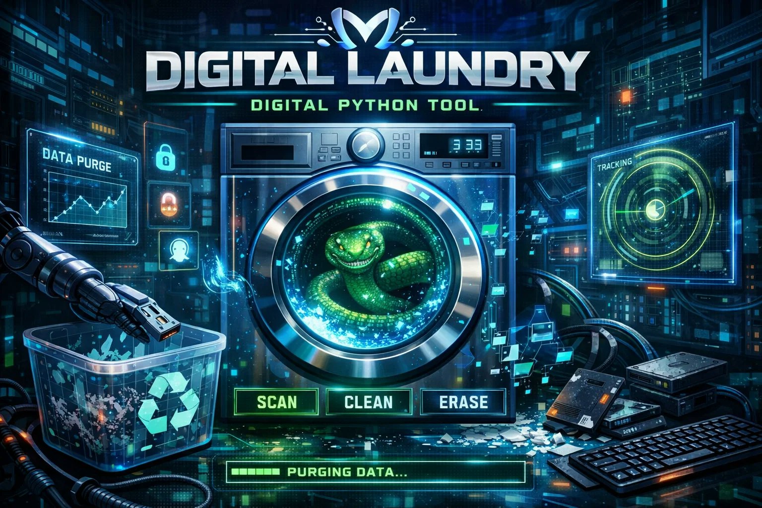 MetaPurge - Product Hunt launch logo and brand identity