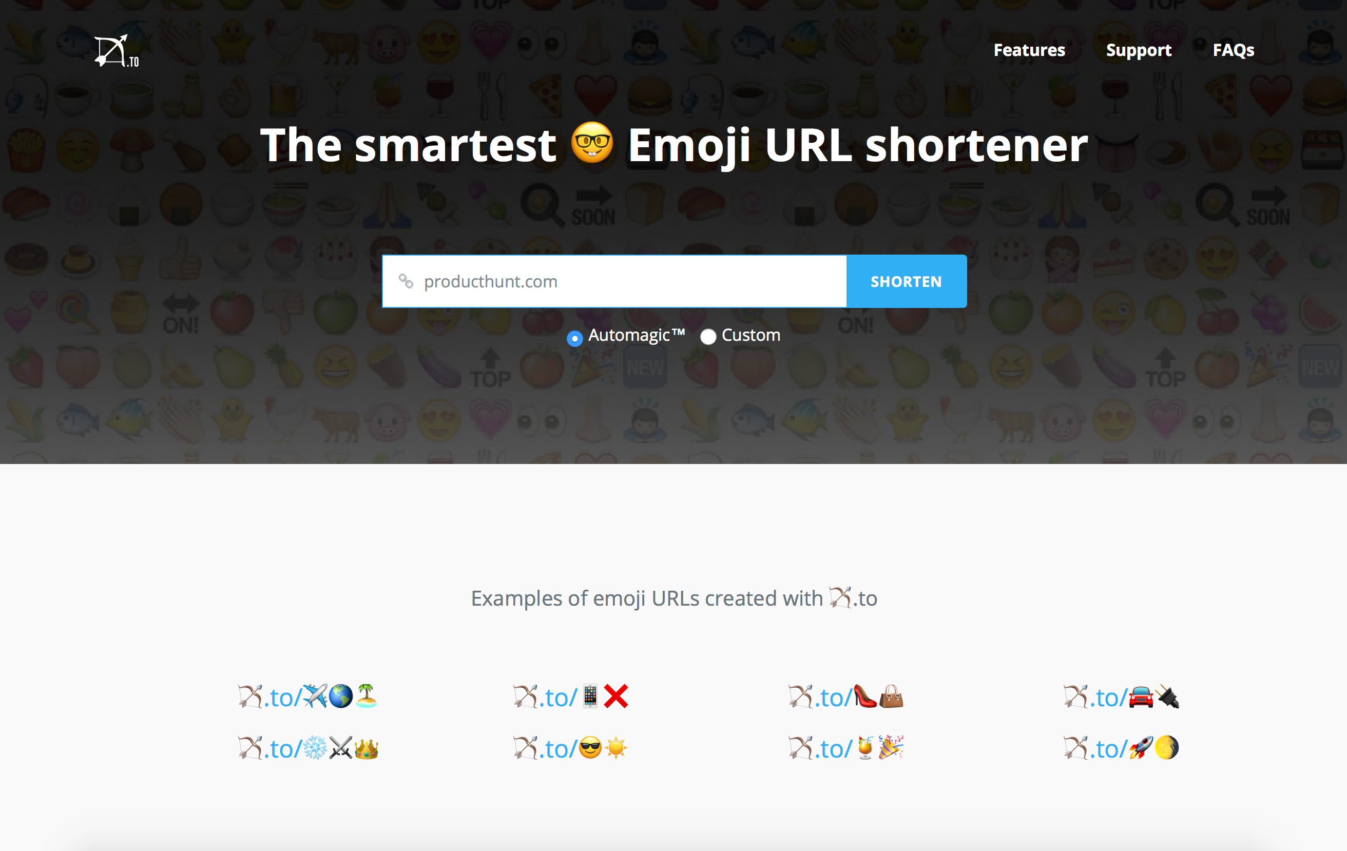 🏹.to The Smartest Emoji URL shortener 🤓🔗🗜 Product Hunt