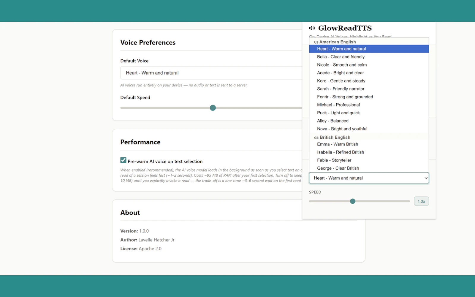 GlowReadTTS screenshot 4