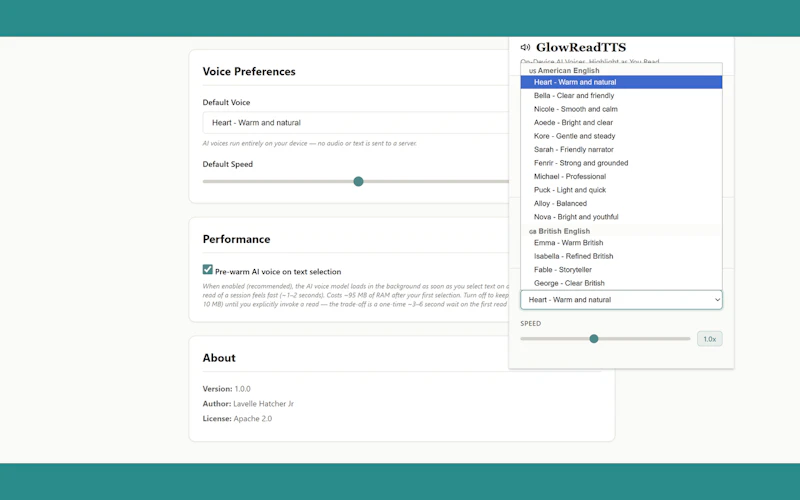 GlowReadTTS screenshot 4