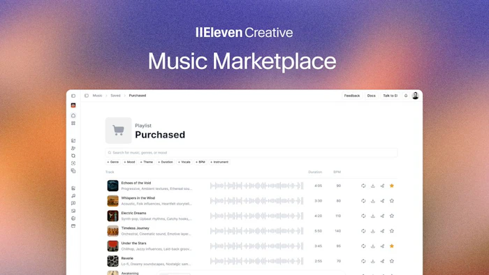 Music Marketplace by Eleven Labs产品图