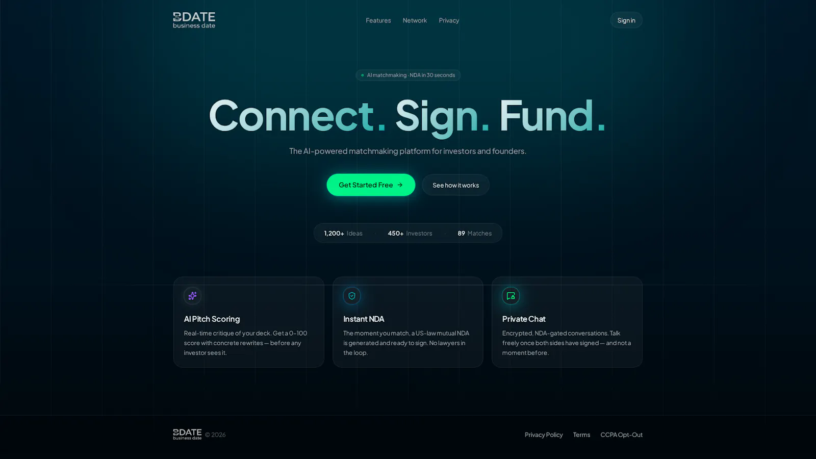 BDATE — Connect. Sign. Fund. screenshot 1