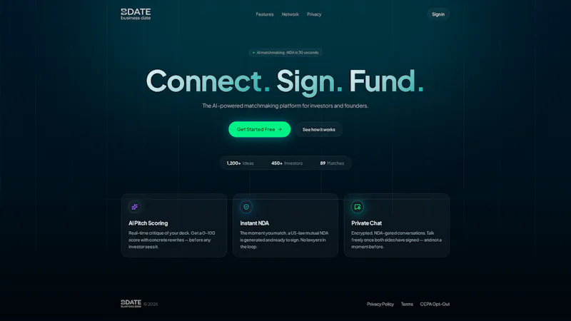 BDATE — Connect. Sign. Fund. screenshot 1