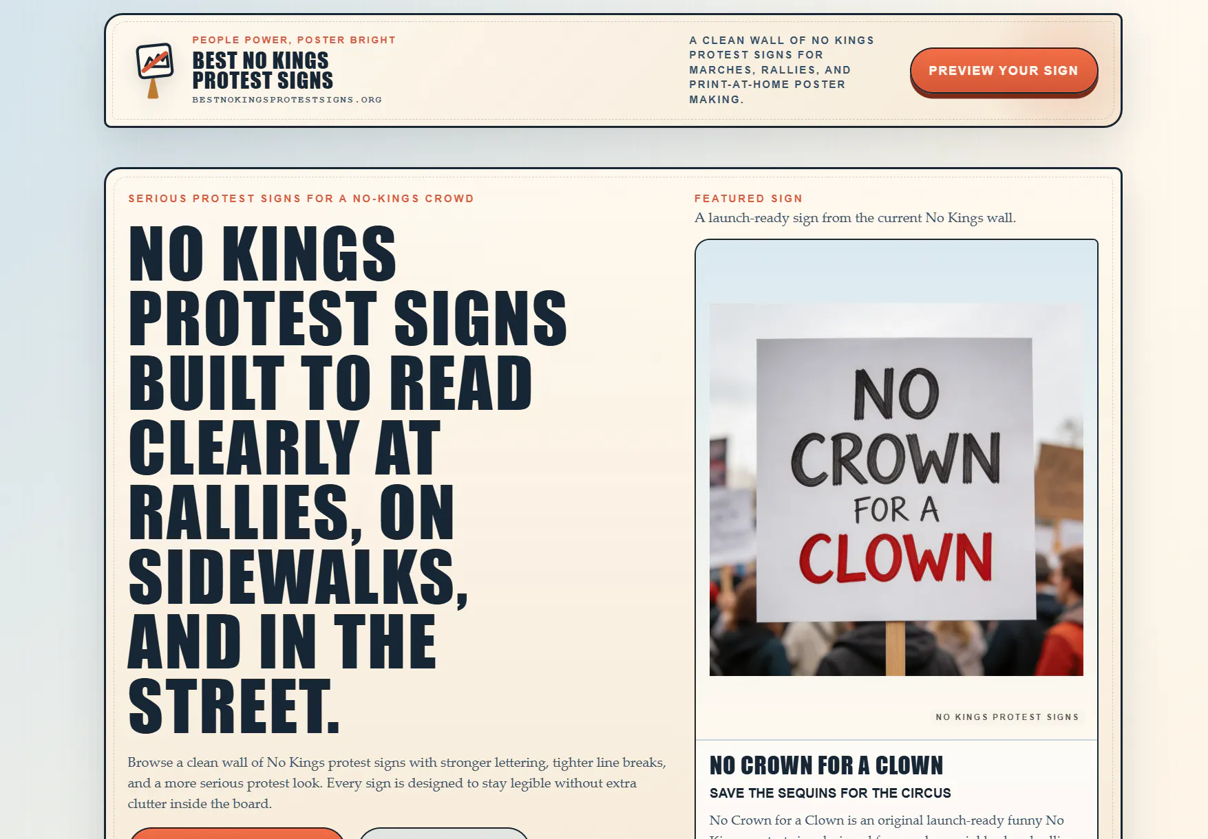 best no kings protest signs 项目横幅