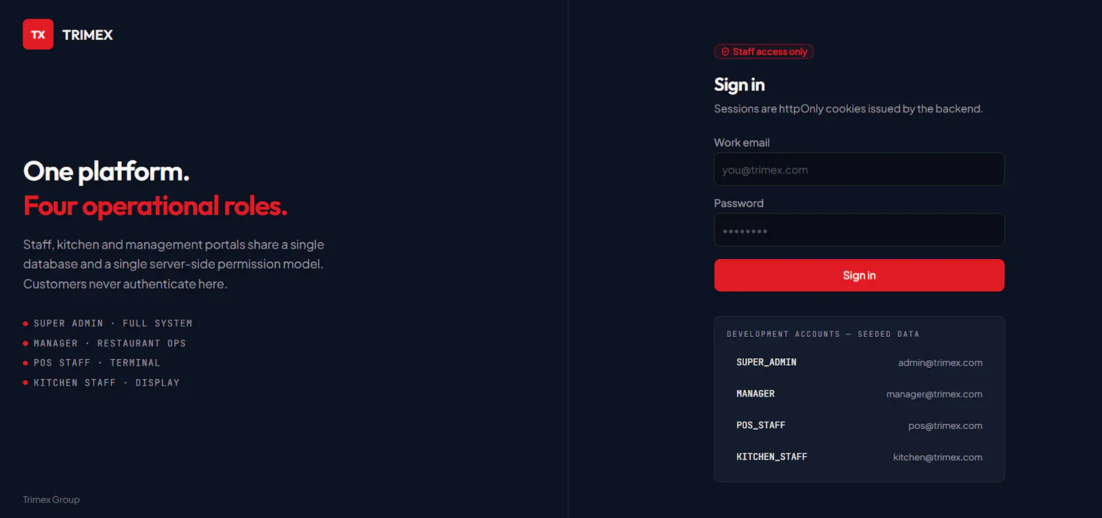 TRIMEX The restaurant operating system. screenshot 3