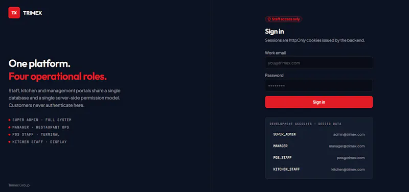 TRIMEX The restaurant operating system. screenshot 3