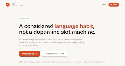 Lingo — A considered language habit gallery image