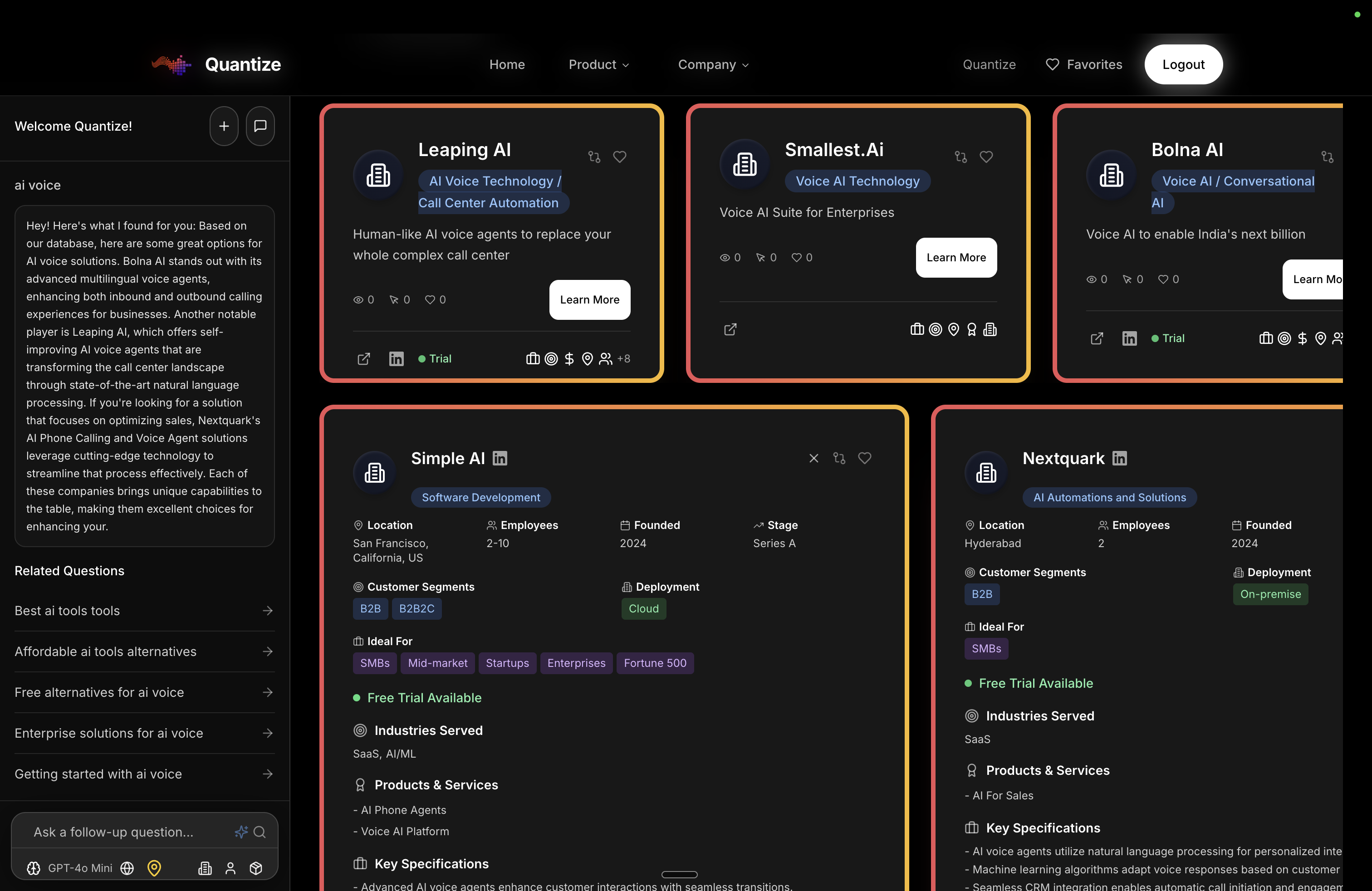 Quantize - Screenshot 2 showing product features and functionality