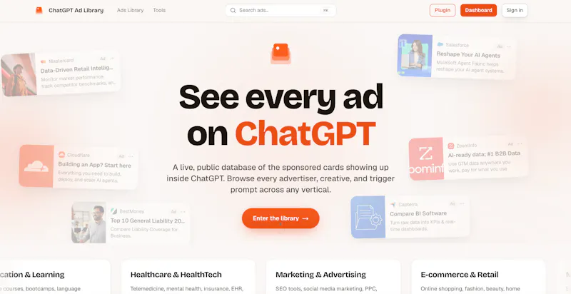 ChatGPT Ad Library screenshot 1