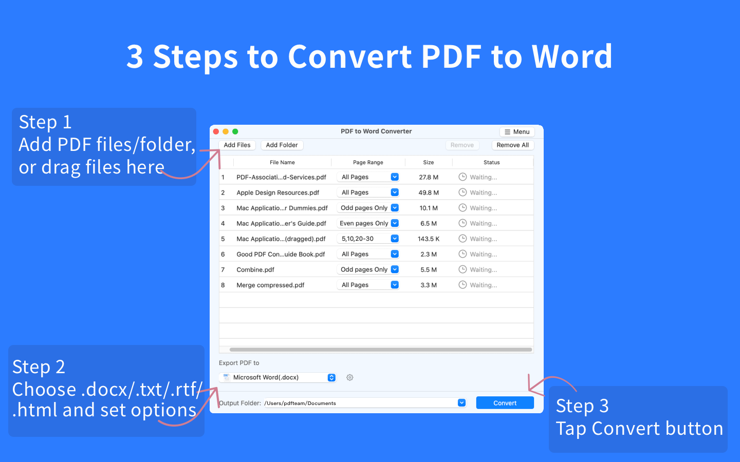 Fast PDF to Word Doc Converter - Batch Convert PDF to Office, TXT, HTML media 4