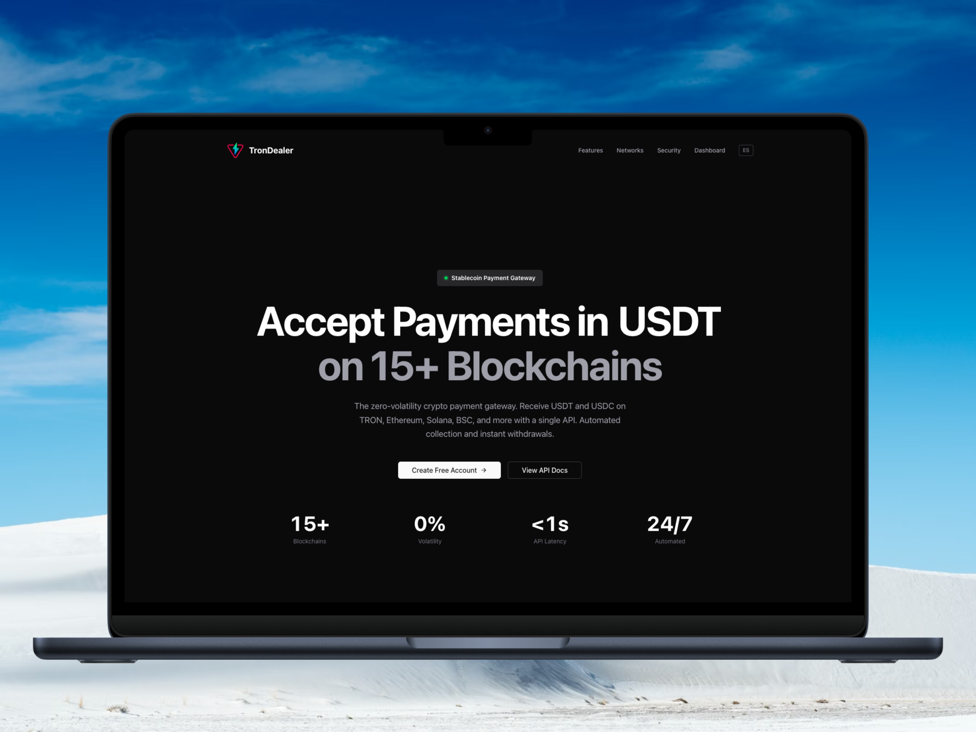 TronDealer - Main product screenshot demonstrating key features and user interface