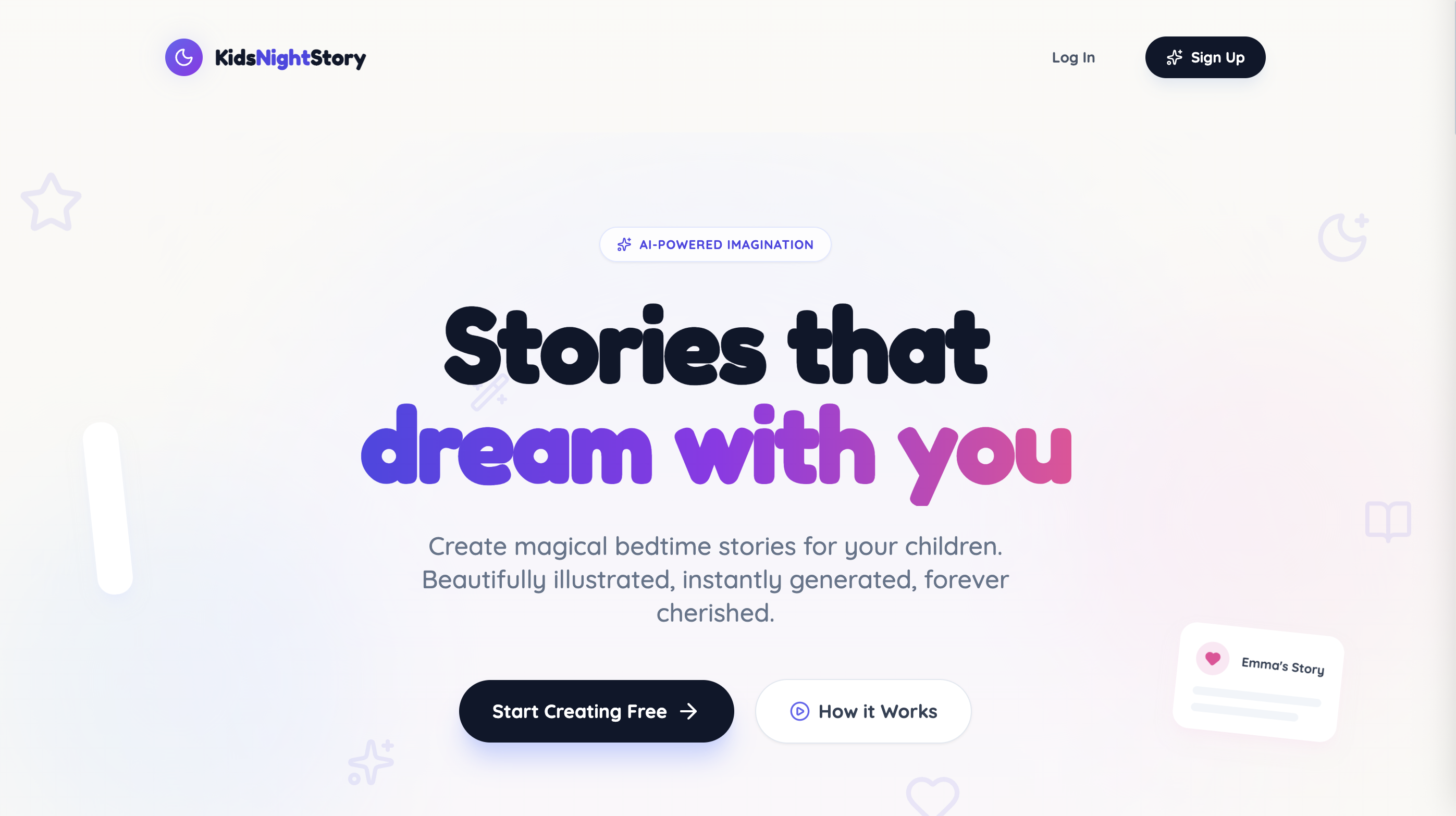 Kids Night Story - Main product screenshot demonstrating key features and user interface