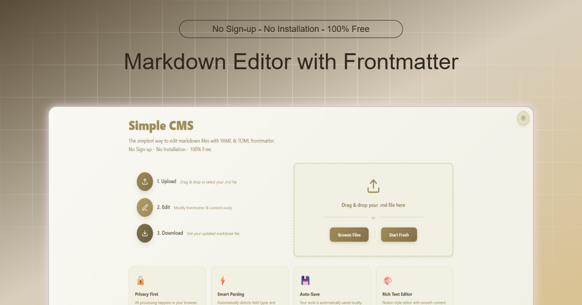 Simple CMS - Main product screenshot demonstrating key features and user interface